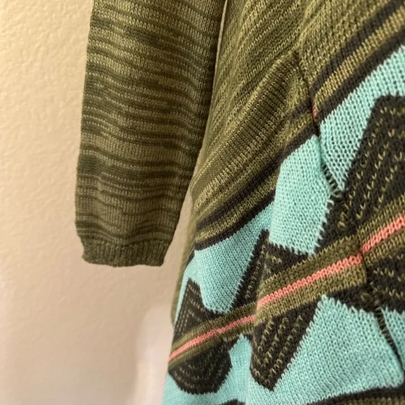 Altar'd State Sage Green Knit Cardigan with Fringe and Pockets - S - Picture 4 of 14